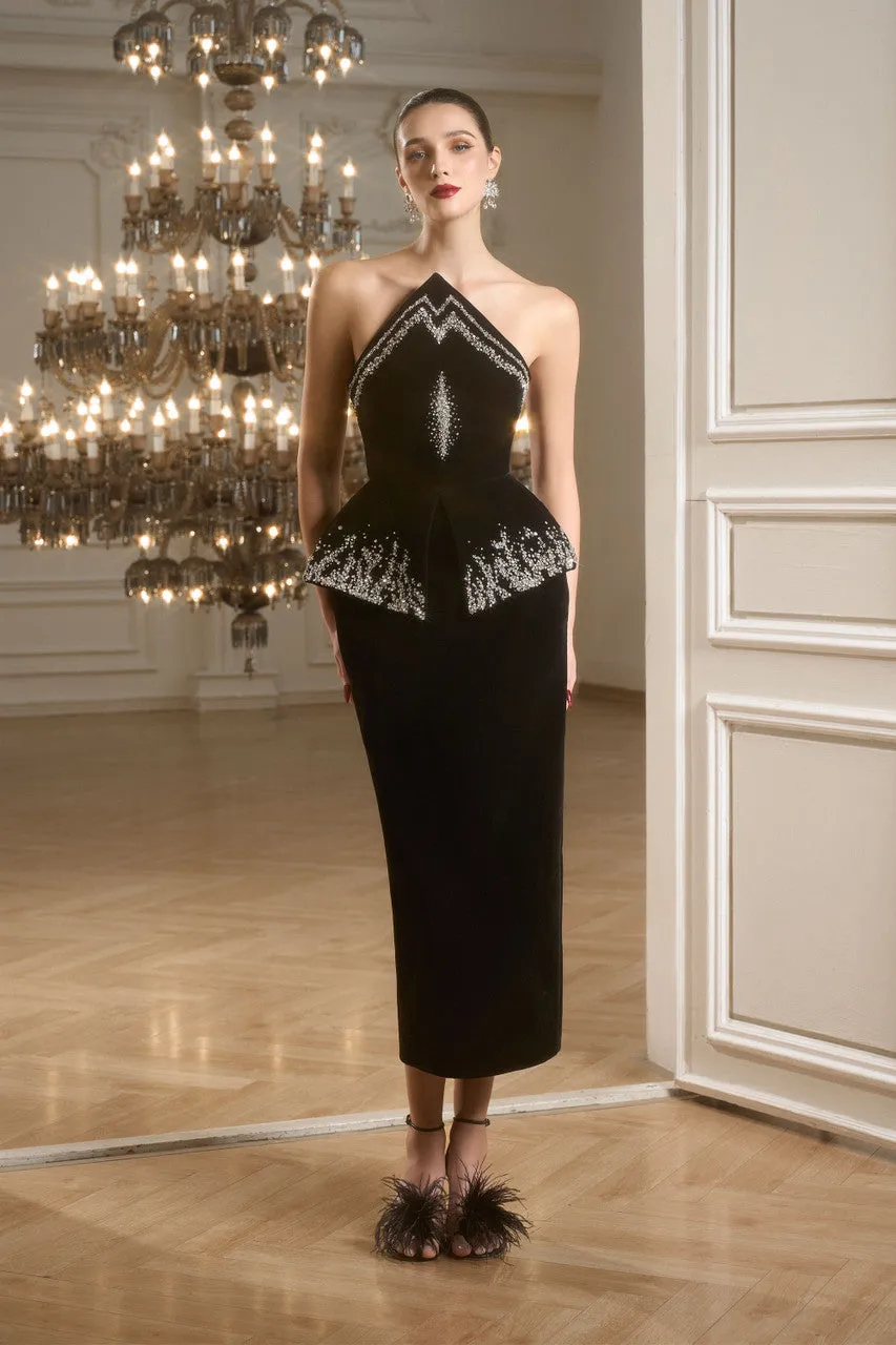 Aristocrat Luxe Velvet Bustier Gown sold by Kalisa