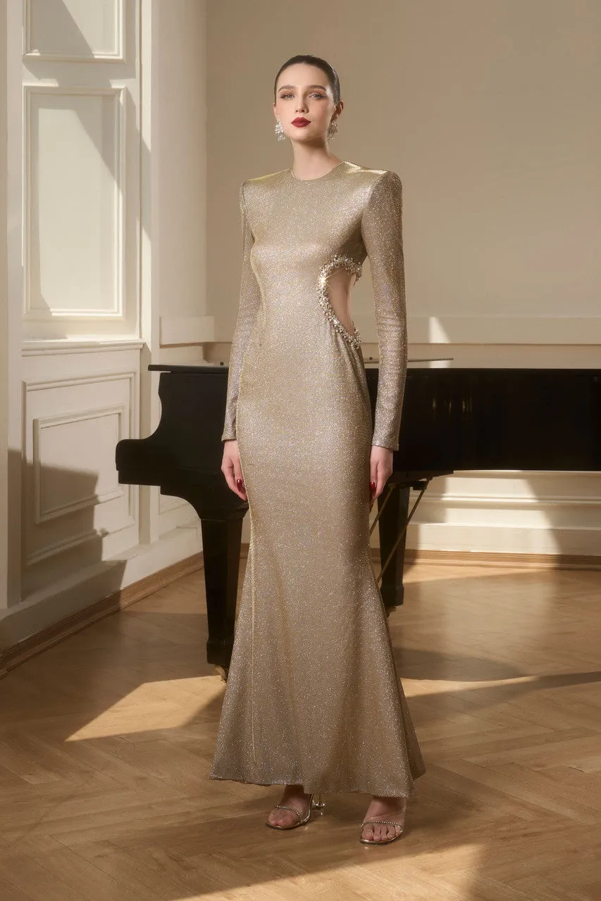 Chrome Shimmering Elegance Heart Cut-Out Gown sold by Kalisa product image thumbnail 5