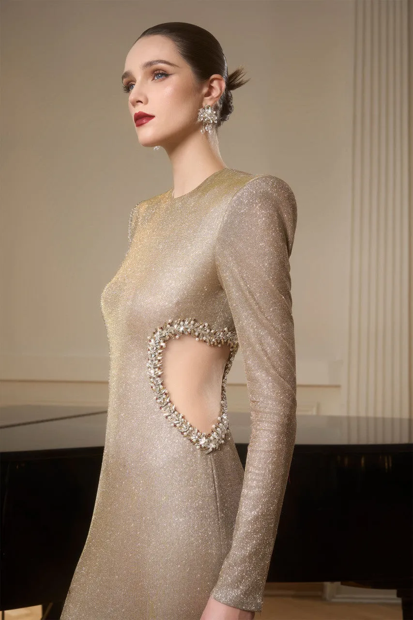 Chrome Shimmering Elegance Heart Cut-Out Gown sold by Kalisa product image thumbnail 3