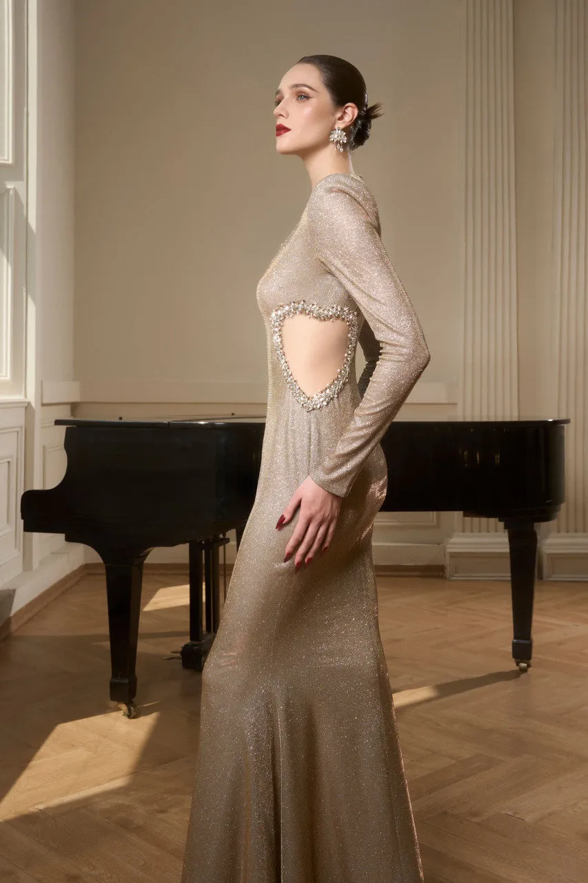 Chrome Shimmering Elegance Heart Cut-Out Gown sold by Kalisa product image thumbnail 4