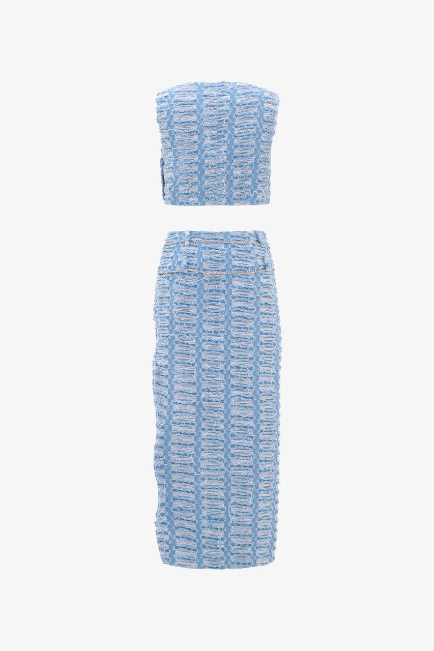 Experimental Sleeveless Top and Thigh High Slit Skirt Set sold by Kalisa product image thumbnail 4