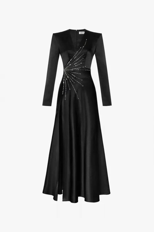 Decadent Luxurious Bead Embellished Silk Gown sold by Kalisa