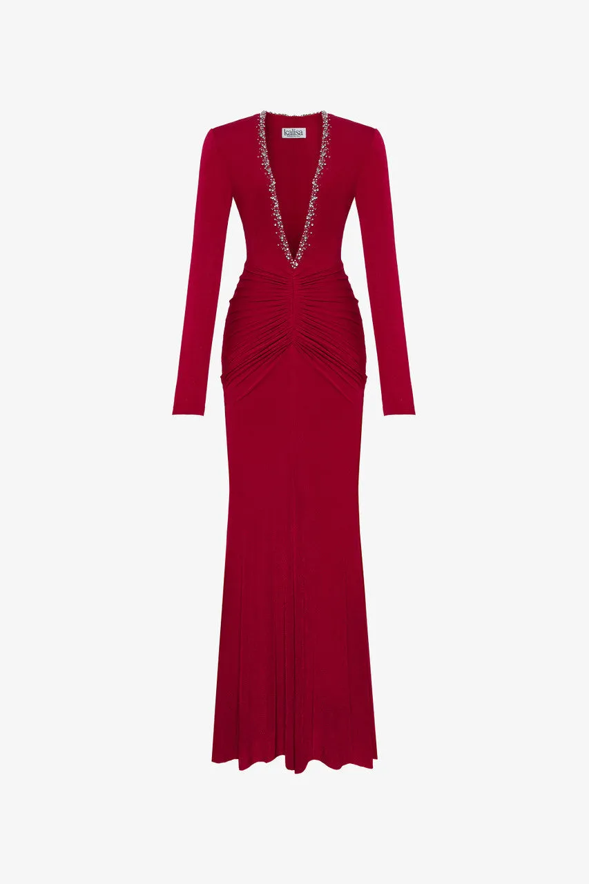 Sinuous Ruched Bodycon Maxi Dress sold by Kalisa product image thumbnail 2