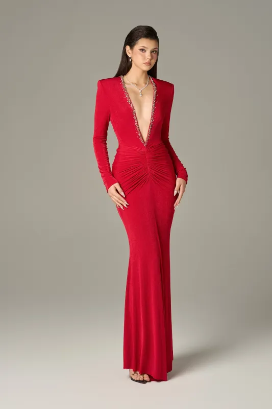 Sinuous Ruched Bodycon Maxi Dress sold by Kalisa