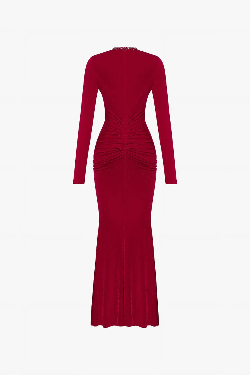 Sinuous Ruched Bodycon Maxi Dress sold by Kalisa product image thumbnail 4