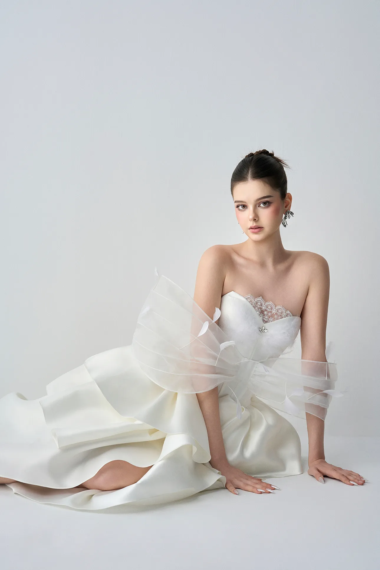 Bellina Ethereal Ball Gown With Feather Accent sold by Kalisa product image thumbnail 3