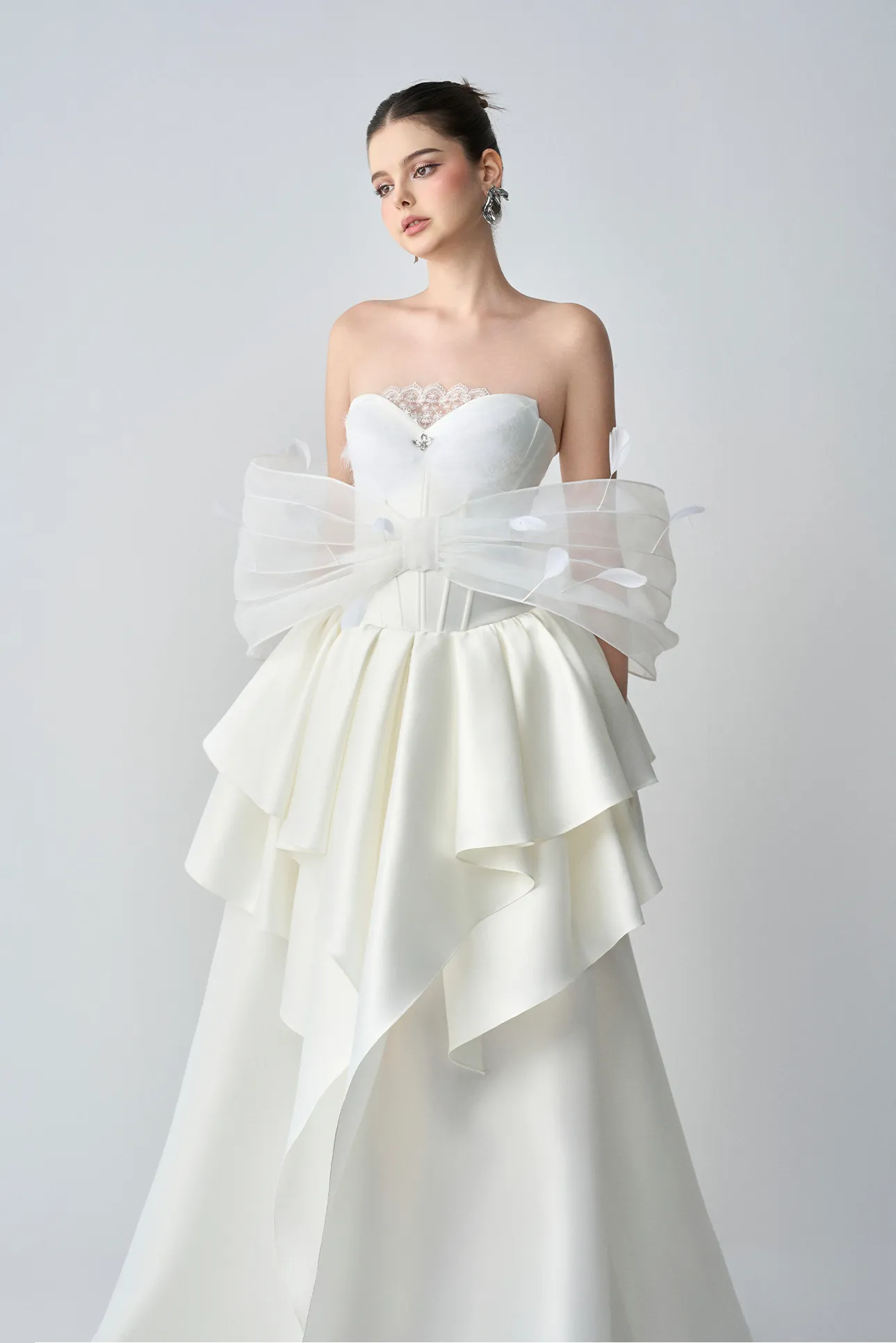 Bellina Ethereal Ball Gown With Feather Accent sold by Kalisa product image thumbnail 4