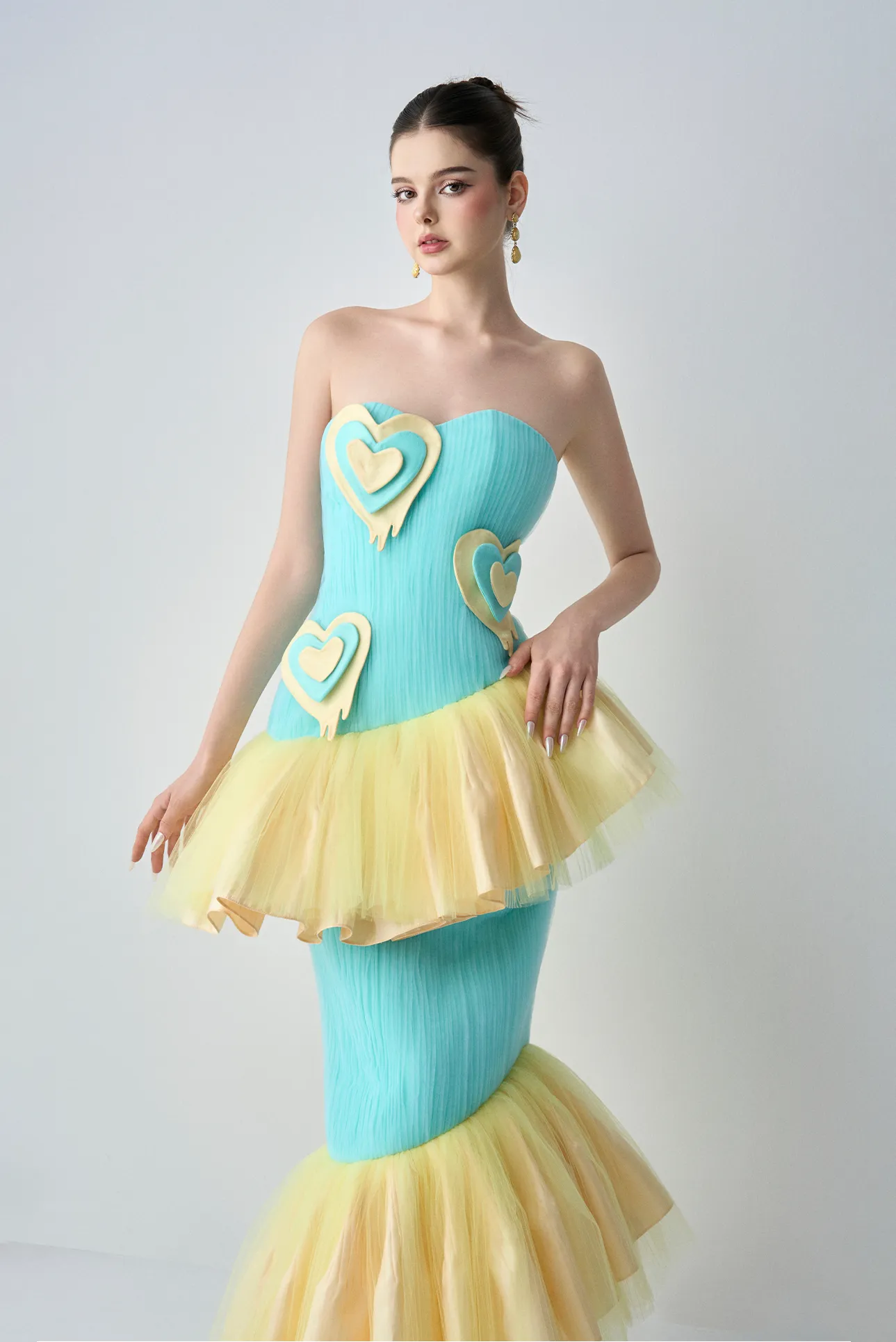 Coeur-daurora Bandeau Maxi Dress With Soft “Melting hearts" sold by Kalisa product image thumbnail 3
