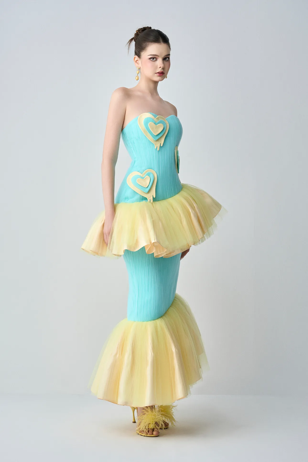 Coeur-daurora Bandeau Maxi Dress With Soft “Melting hearts" sold by Kalisa product image thumbnail 4