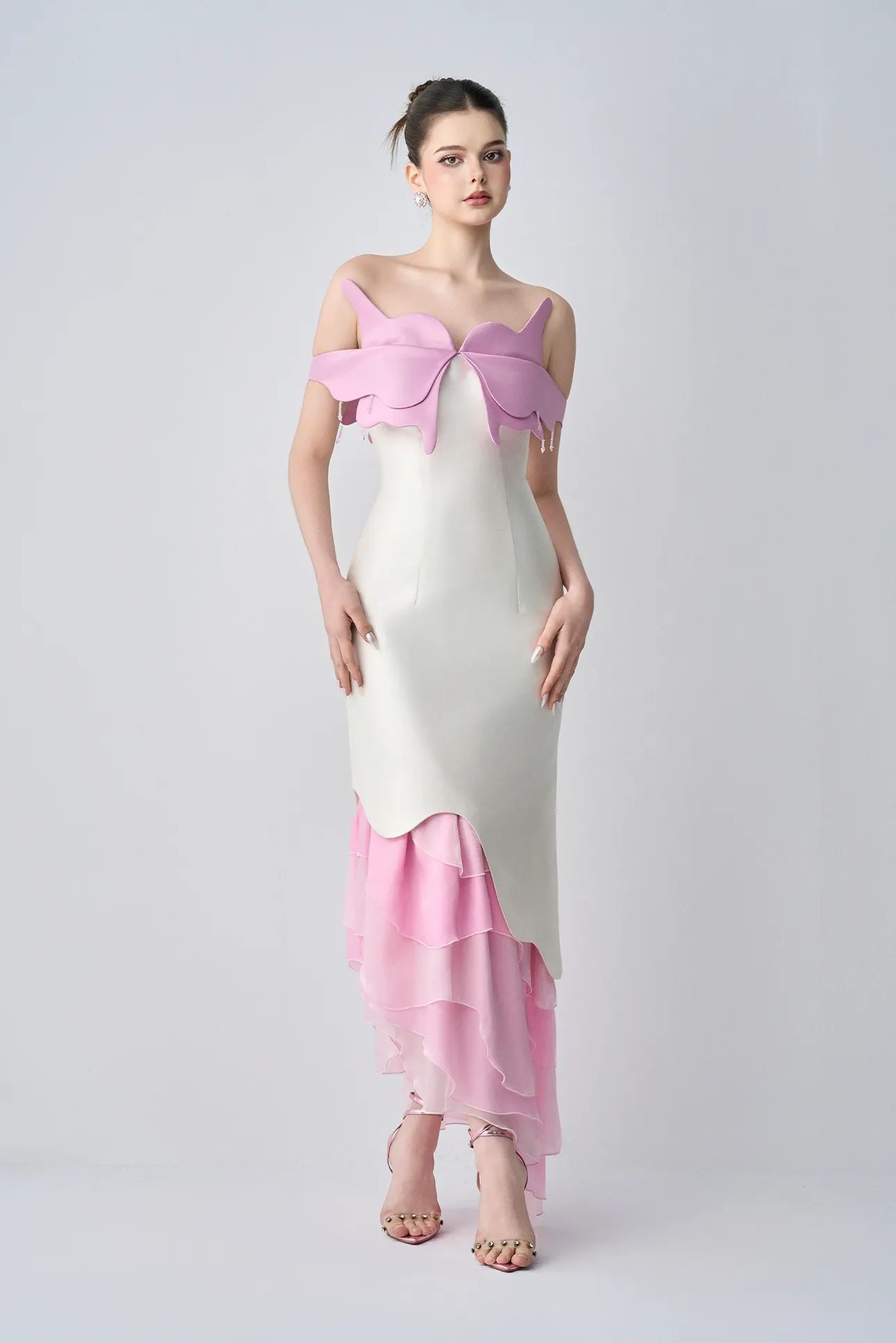 Sweetness Off Shoulders Maxi Dress With Ruffle Tiers sold by Kalisa product image thumbnail 4