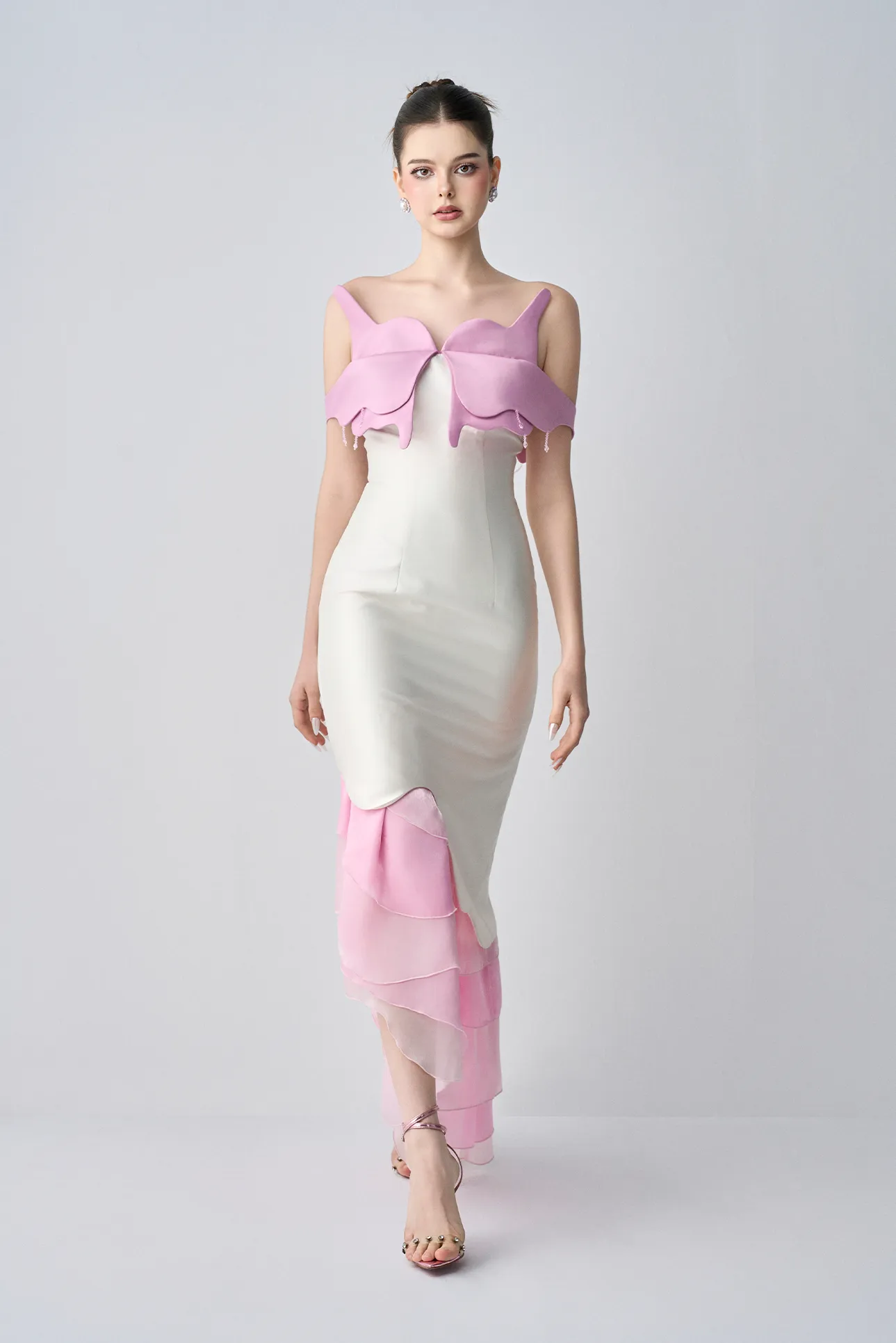 Sweetness Off Shoulders Maxi Dress With Ruffle Tiers sold by Kalisa