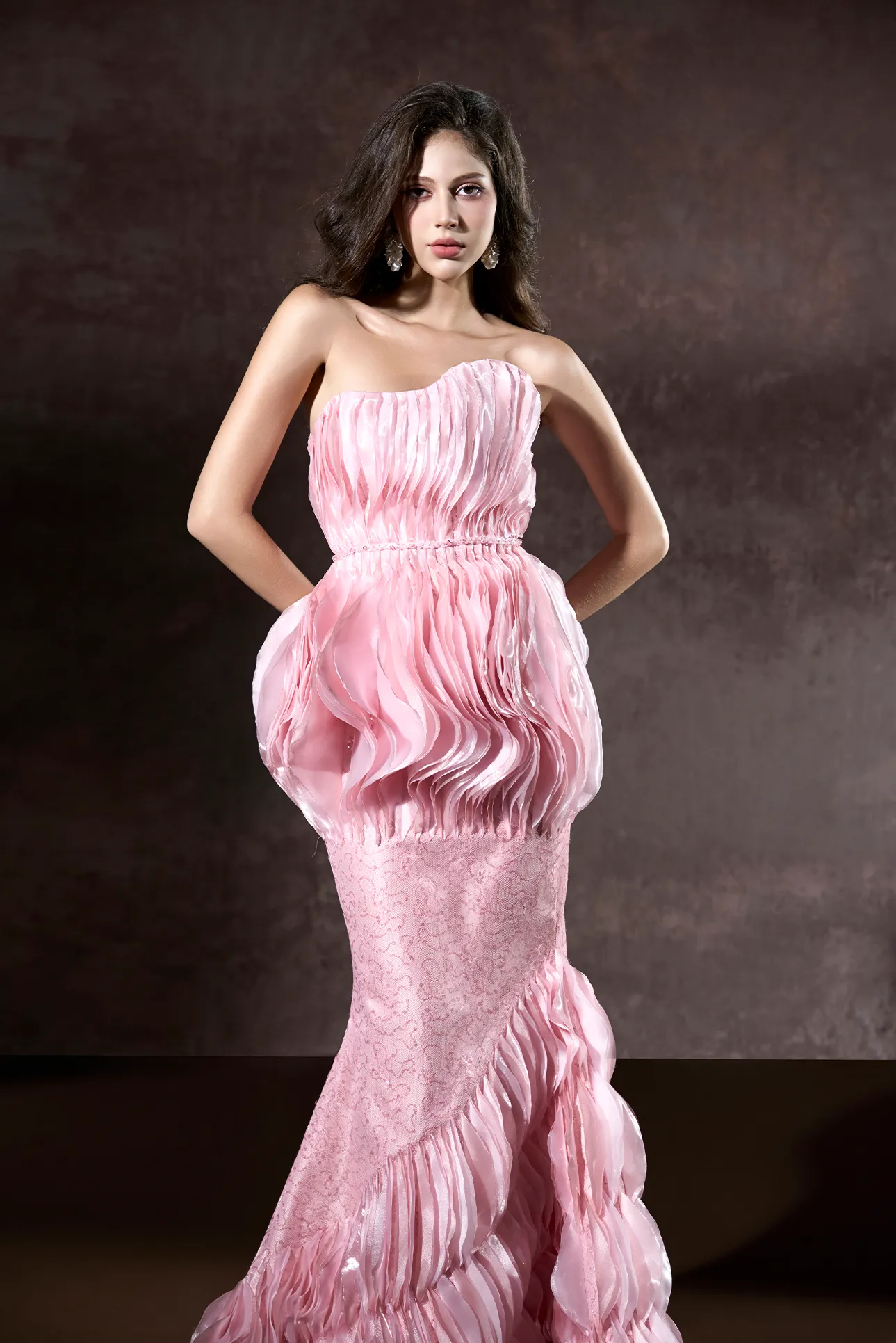 Tanika Bandeau Layered Floor Length Fishtail Dress sold by Kalisa product image thumbnail 3