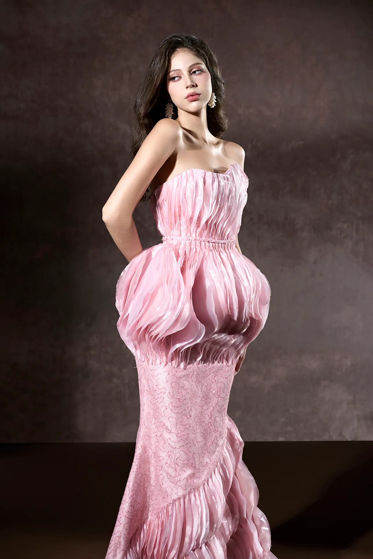 Tanika Bandeau Layered Floor Length Fishtail Dress sold by Kalisa product image thumbnail 5