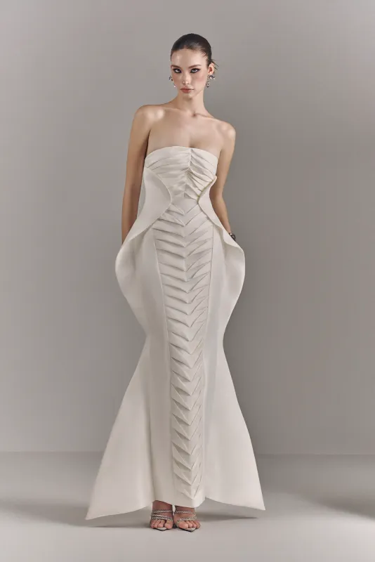 Aurelis Strapless Ruched Maxi Dress made by Kalisa