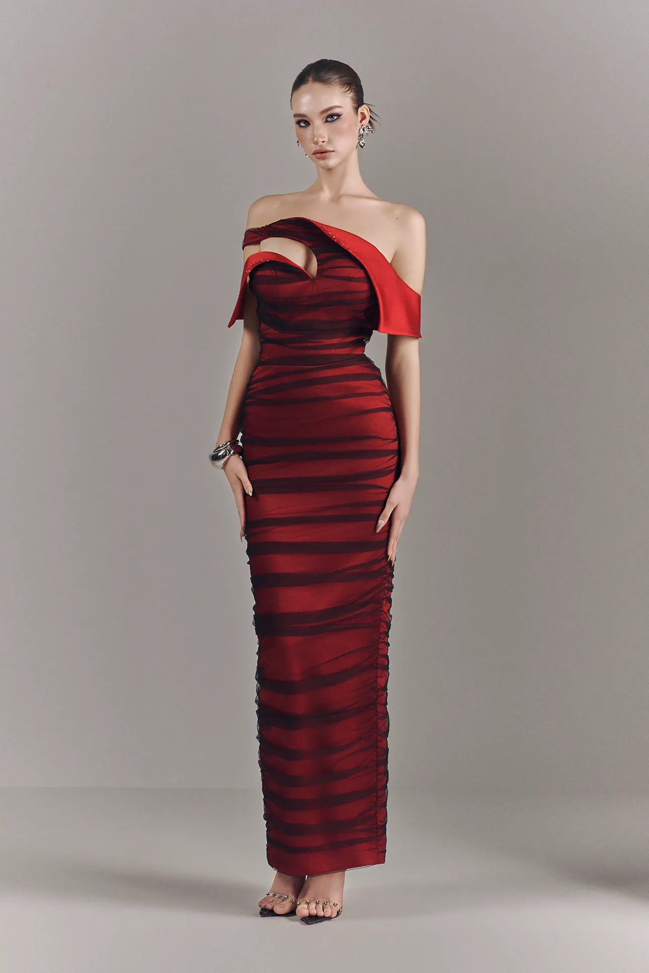 Marcelline Off-Shoulder Mesh Maxi Dress sold by Kalisa product image thumbnail 5