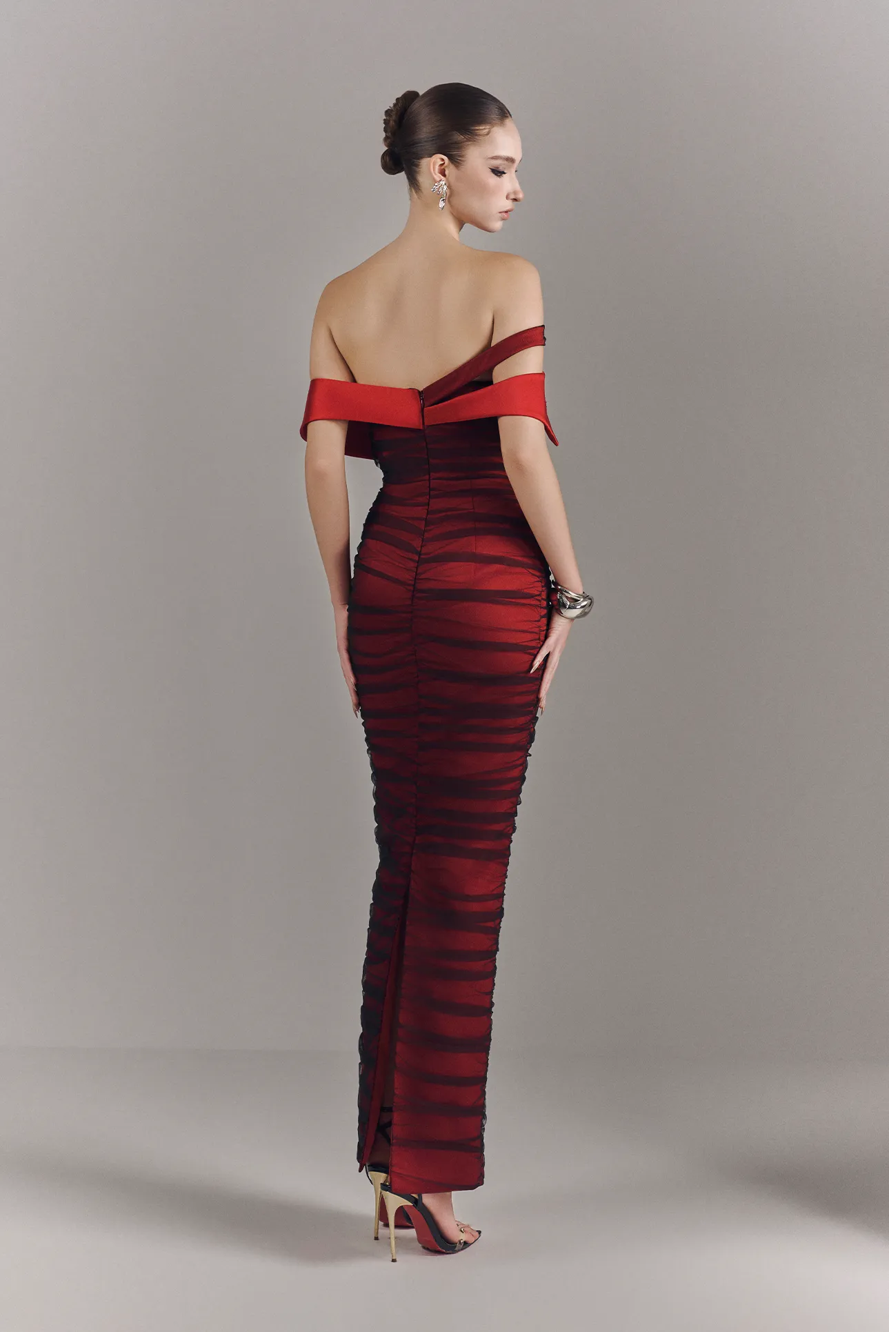 Marcelline Off-Shoulder Mesh Maxi Dress sold by Kalisa product image thumbnail 3