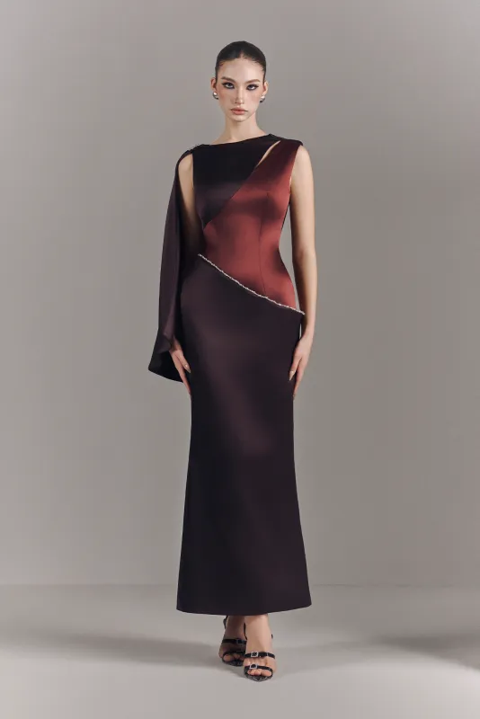 Sera Silk Boat Neck Maxi Dress made by Kalisa