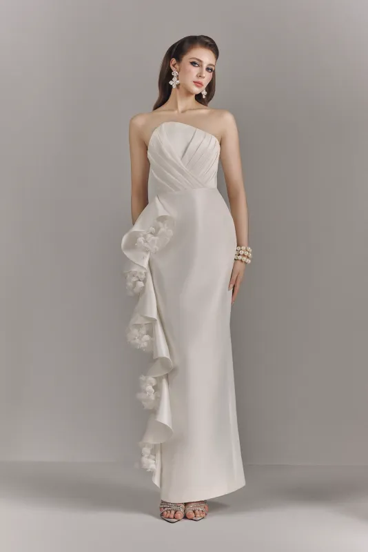 Maggie Bandeau Maxi Dress With Cascading Ruffles made by Kalisa