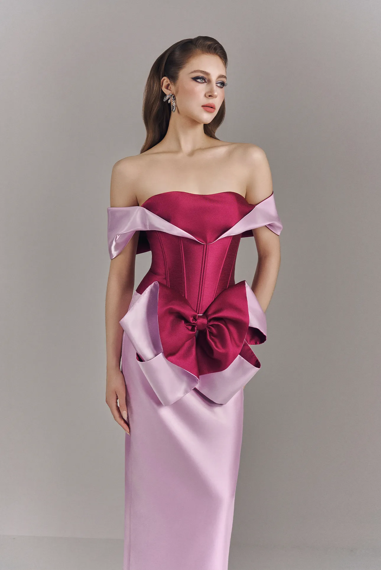 Millie Elegant Bow Off Shoulder Maxi Dress sold by Kalisa product image thumbnail 3