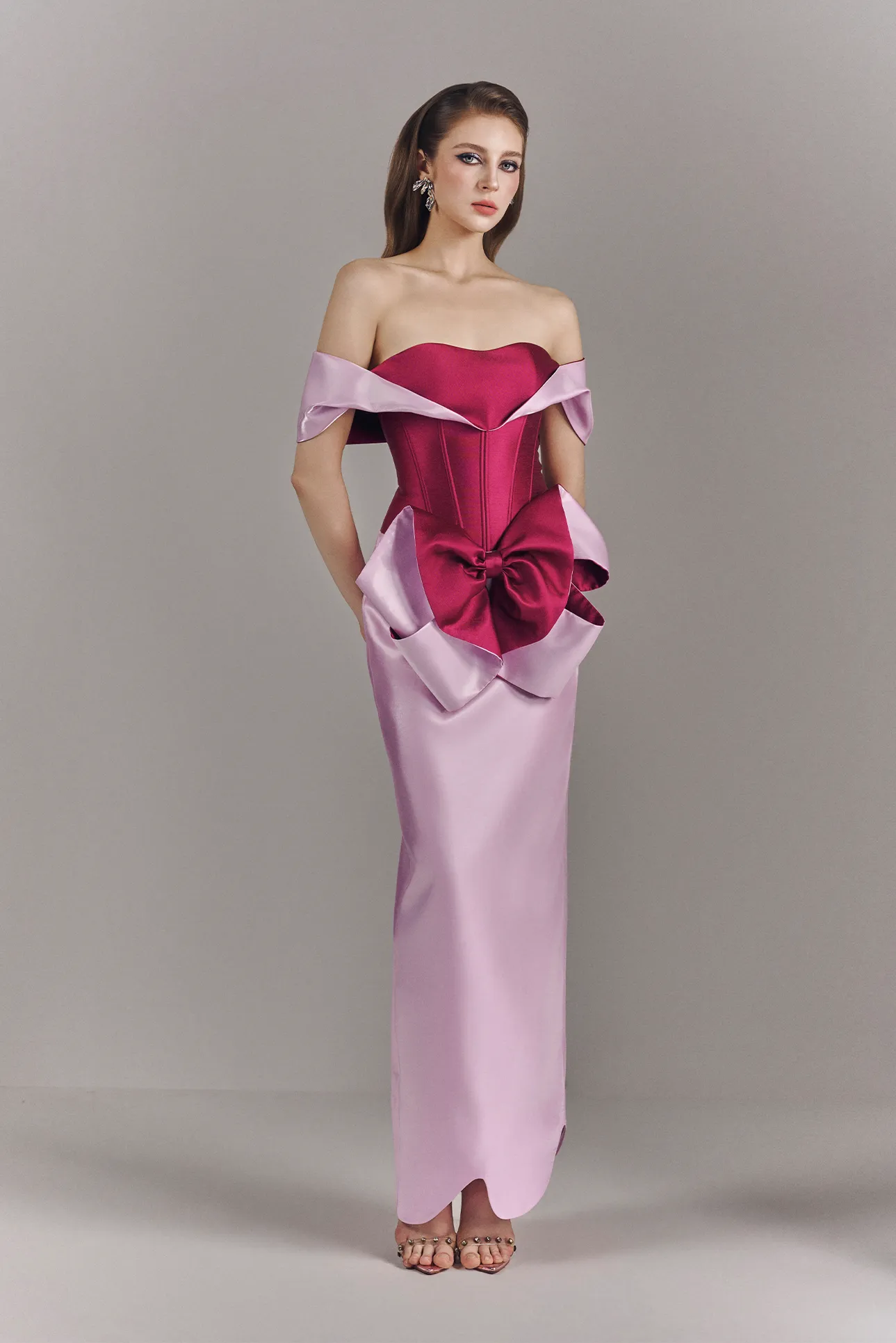 Millie Elegant Bow Off Shoulder Maxi Dress sold by Kalisa product image thumbnail 4