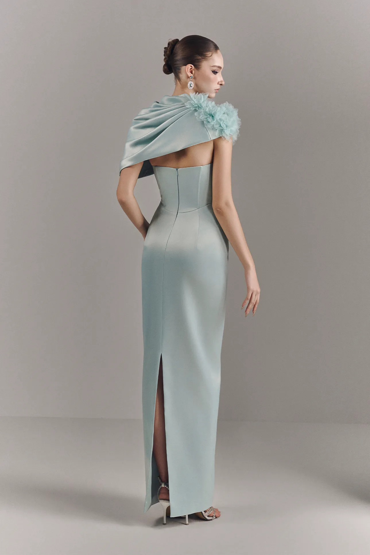 Mist Strapless Maxi Dress With Cape sold by Kalisa product image thumbnail 2