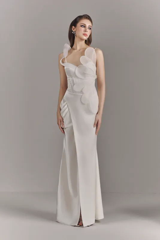 Papillon Spaghetti Straps Corset Front Slit Maxi Dress made by Kalisa