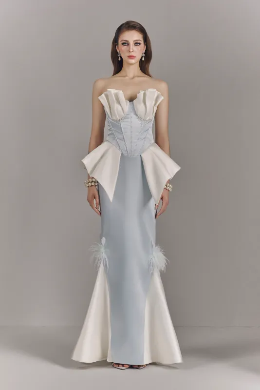 Veloura Fishtail Bandeau Maxi Dress made by Kalisa