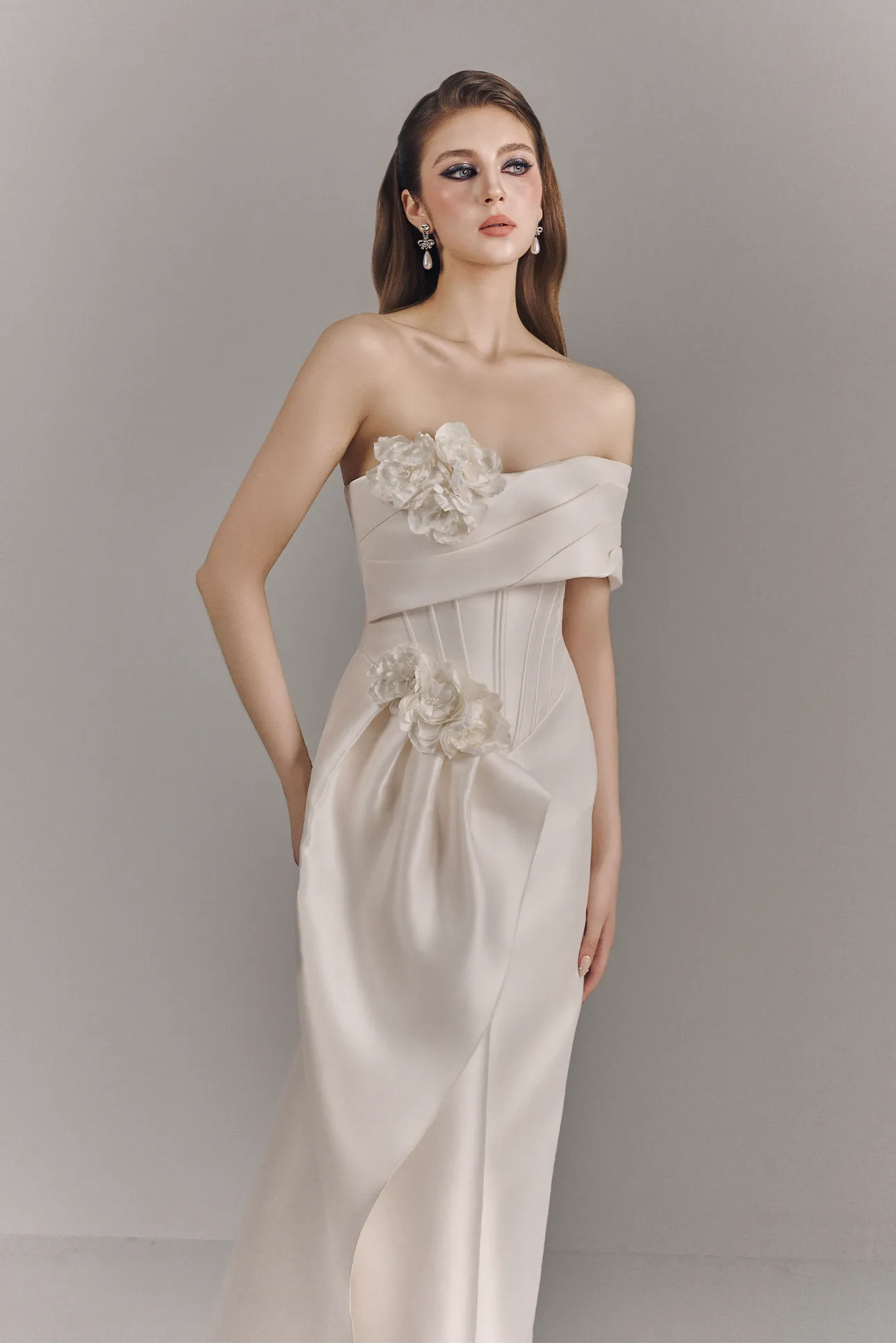 Molly Asymmetric One Shoulder Draped Maxi Dress sold by Kalisa product image thumbnail 5