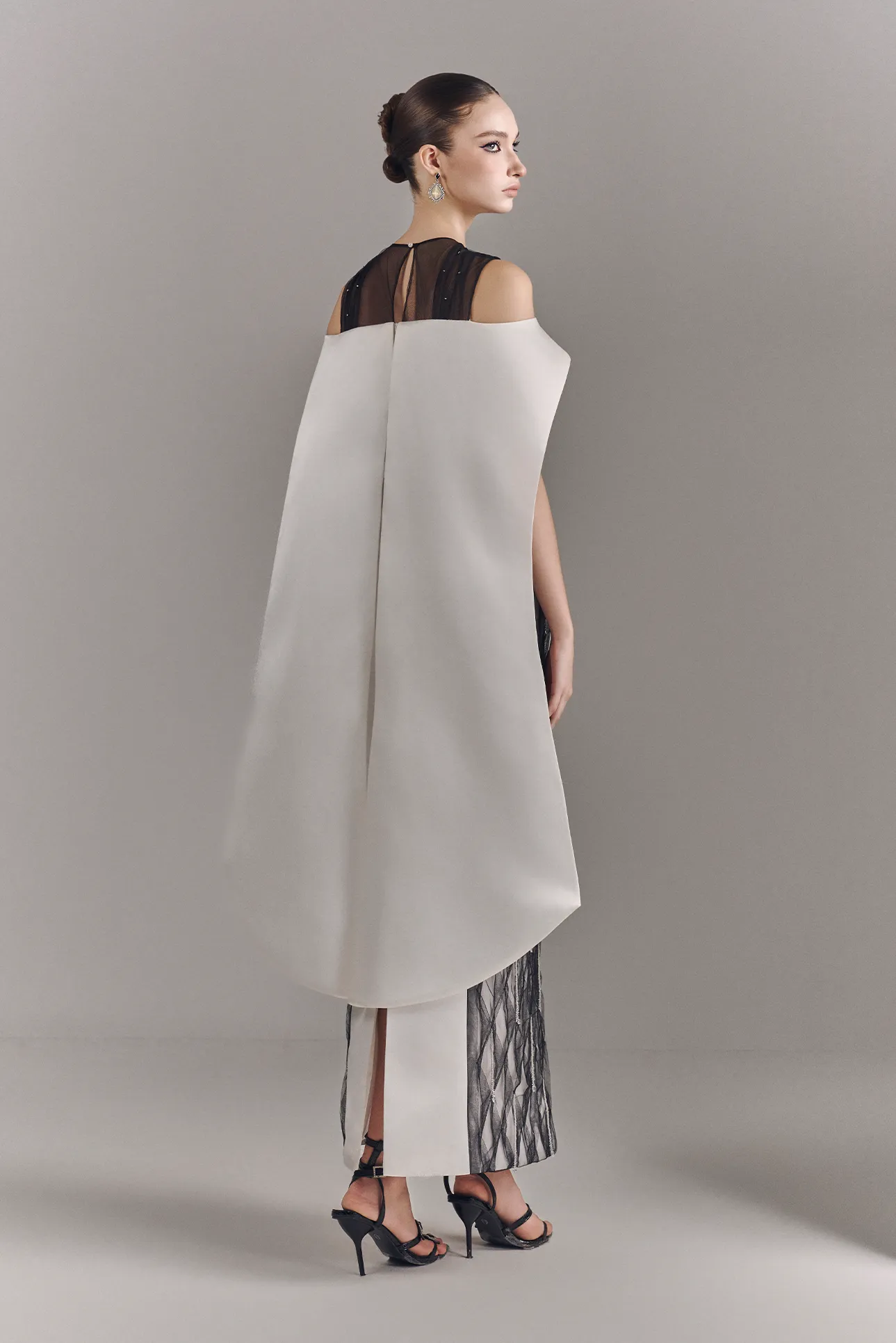 Valerise Embellished Mesh Maxi Dress With Cape sold by Kalisa product image thumbnail 2