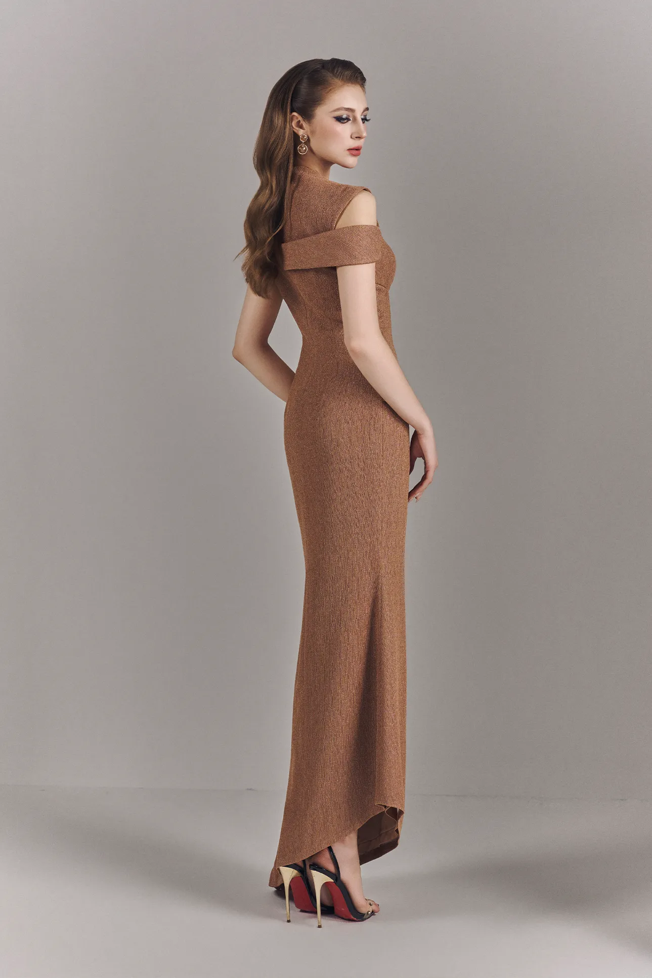 Avelisse Metallic Stretch Maxi Dress with Cut Out Details sold by Kalisa product image thumbnail 2