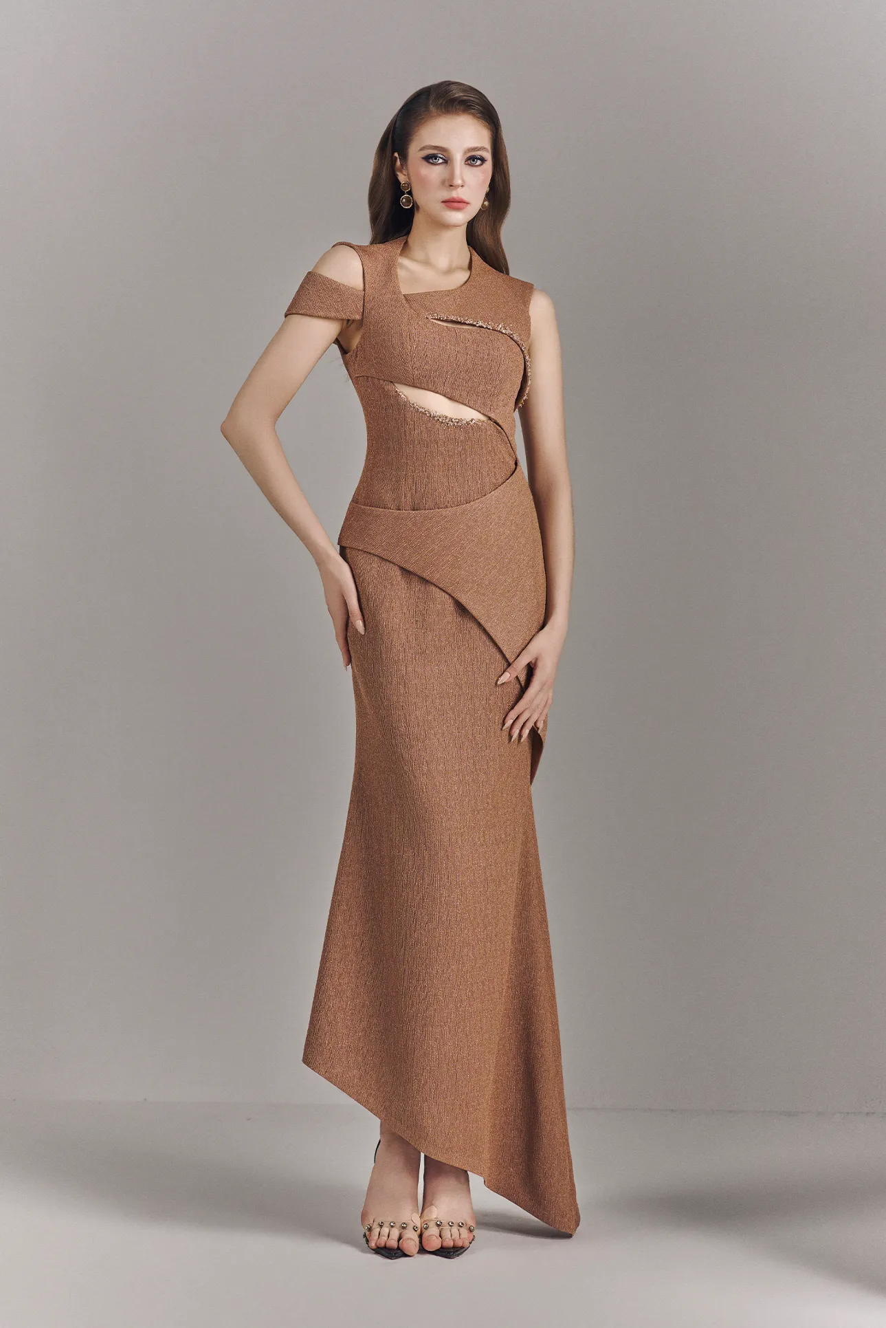 Avelisse Metallic Stretch Maxi Dress with Cut Out Details sold by Kalisa product image thumbnail 4