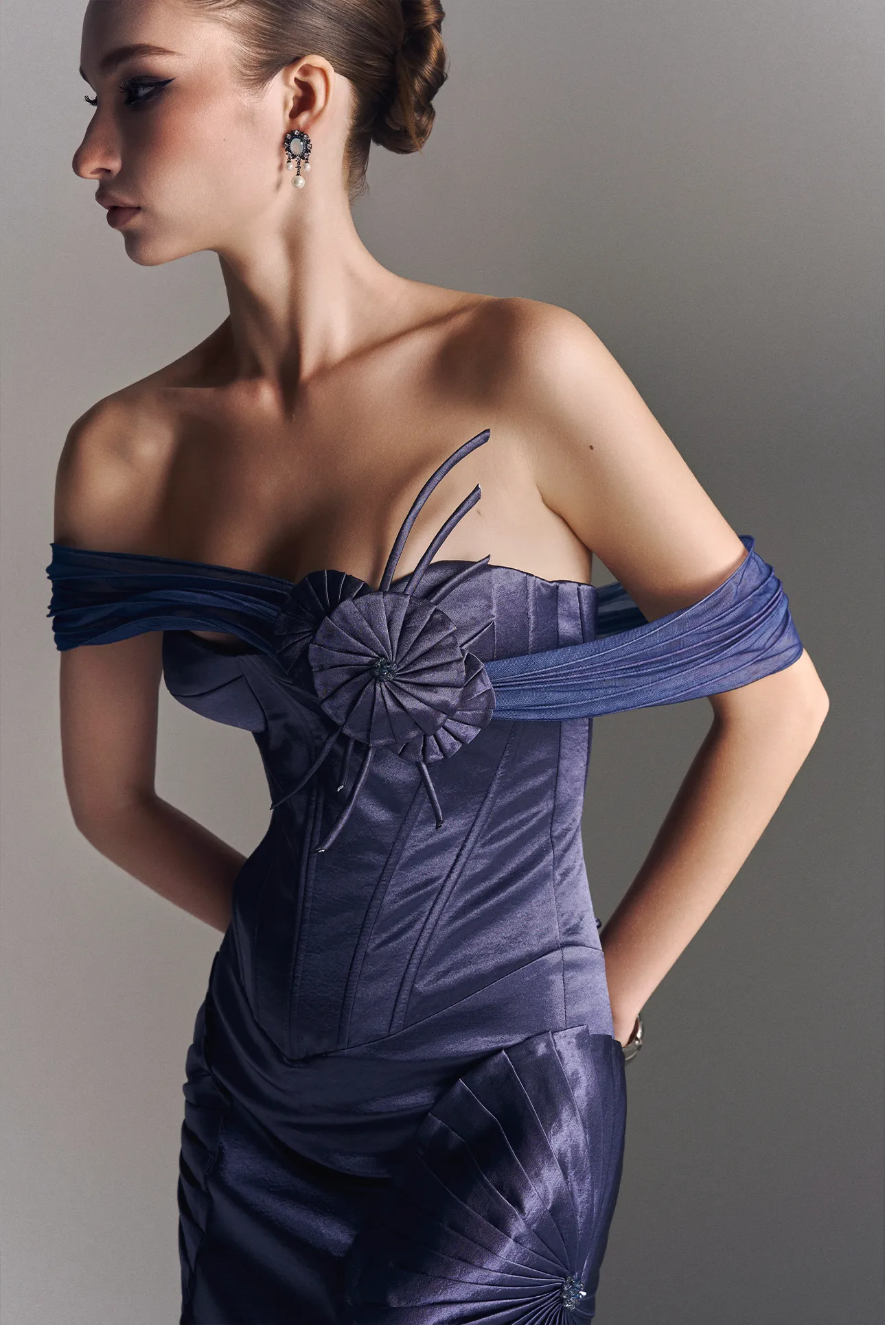Valoria Corset Maxi Dress With Hip Drape Details sold by Kalisa product image thumbnail 4