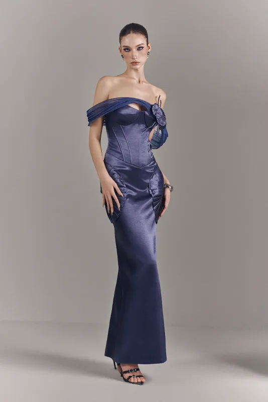 Valoria Corset Maxi Dress With Hip Drape Details made by Kalisa