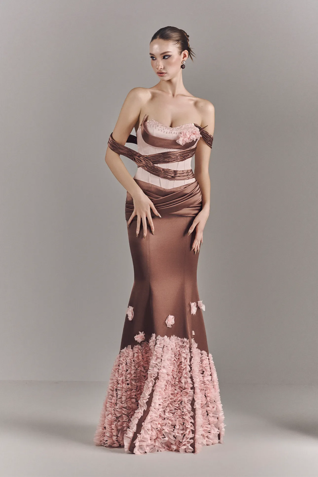 Ismeria Mermaid Maxi Dress With Floral-appliqué sold by Kalisa product image thumbnail 4