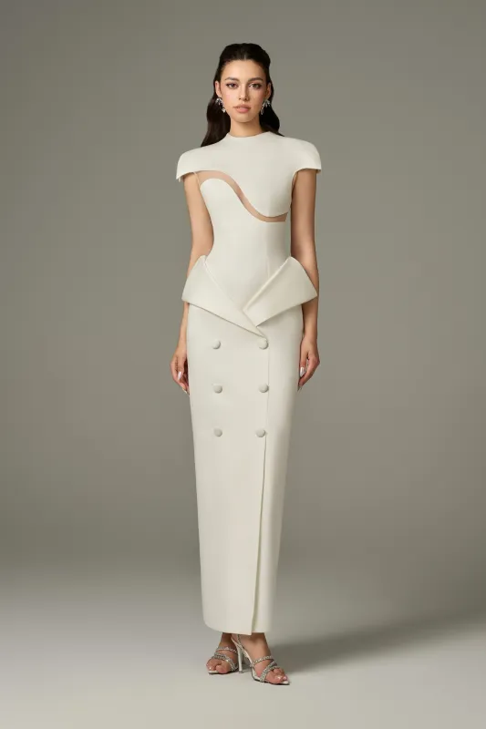 Vogue Short Sleeve Wave Cut-Out Maxi Dress made by Kalisa