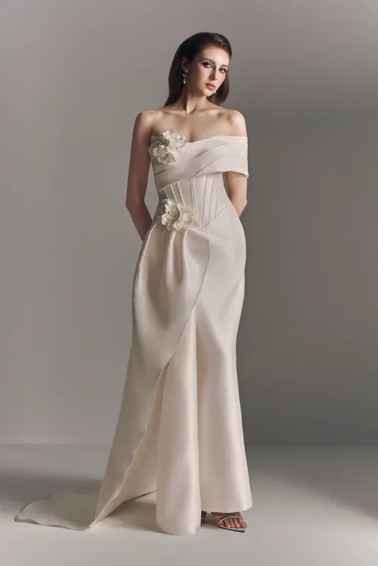 Molly Asymmetric One Shoulder Draped Maxi Dress made by Kalisa