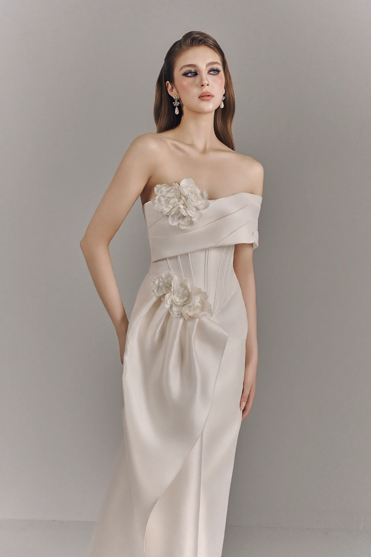 Molly Asymmetric One Shoulder Draped Maxi Dress sold by Kalisa product image thumbnail 2