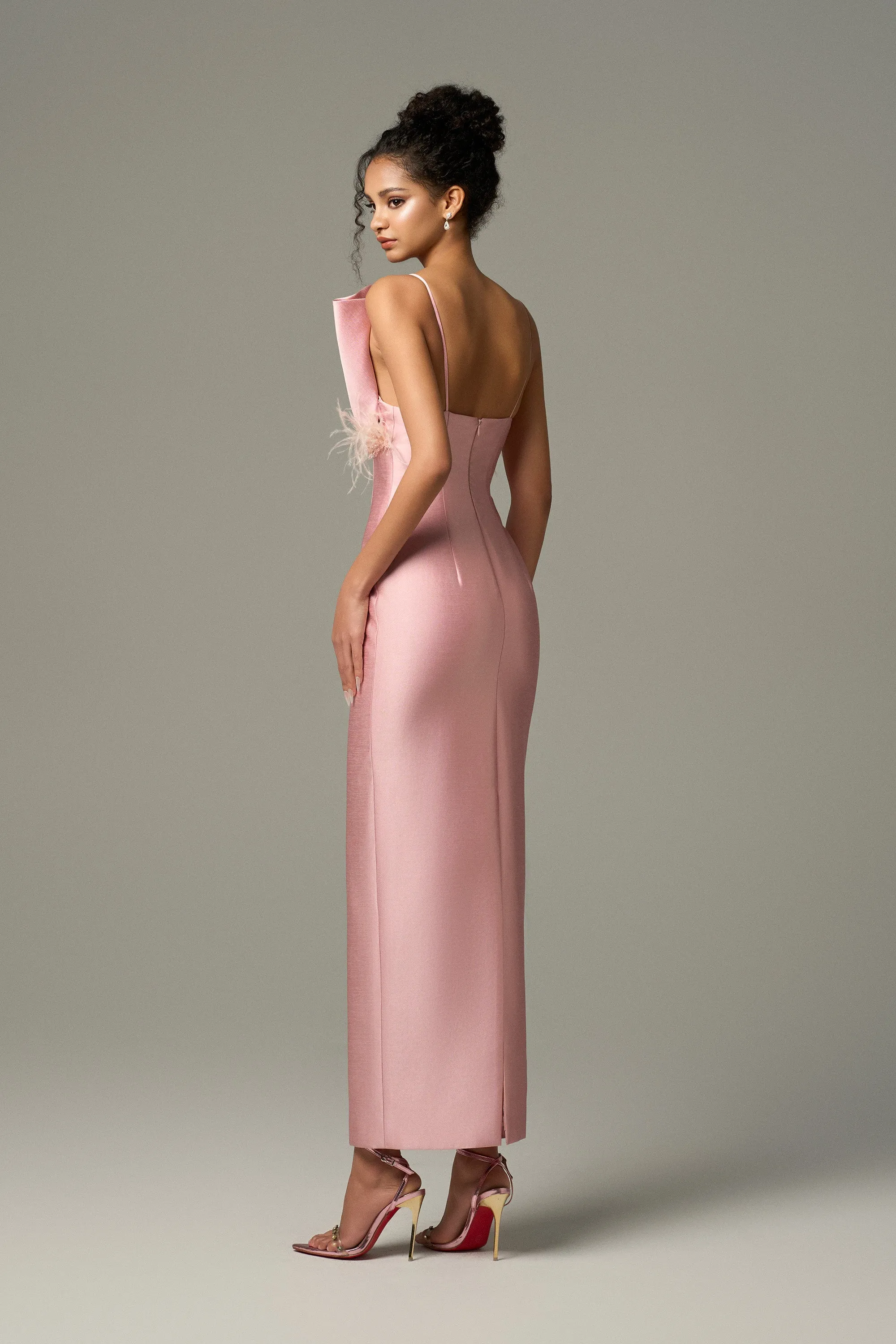 Seeshell Plume Feather & Crystal Embellished Maxi Dress With Draped Bust Cup sold by Kalisa product image thumbnail 2