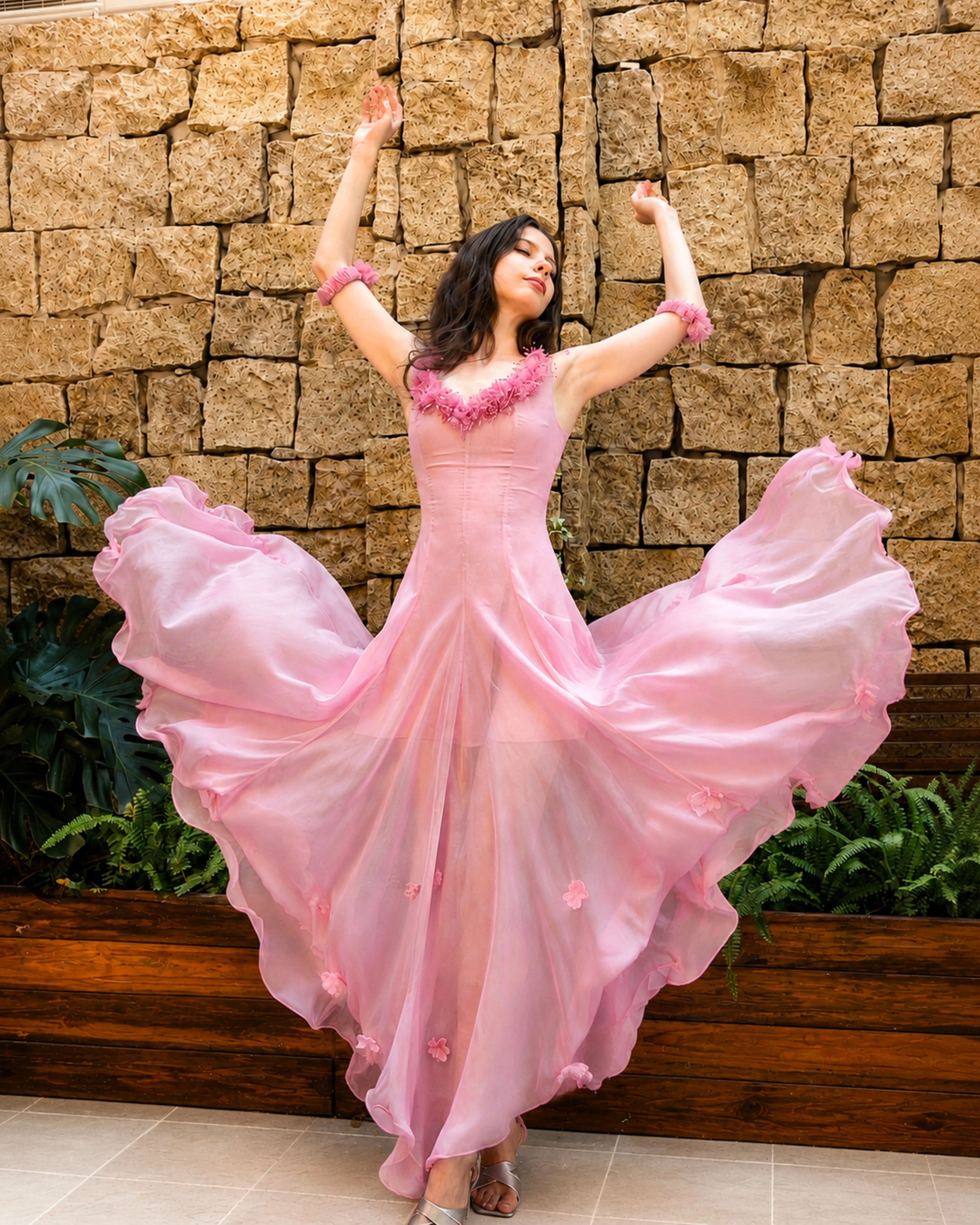 Joyce Floral Silk Maxi Dress sold by Kalisa product image thumbnail 4