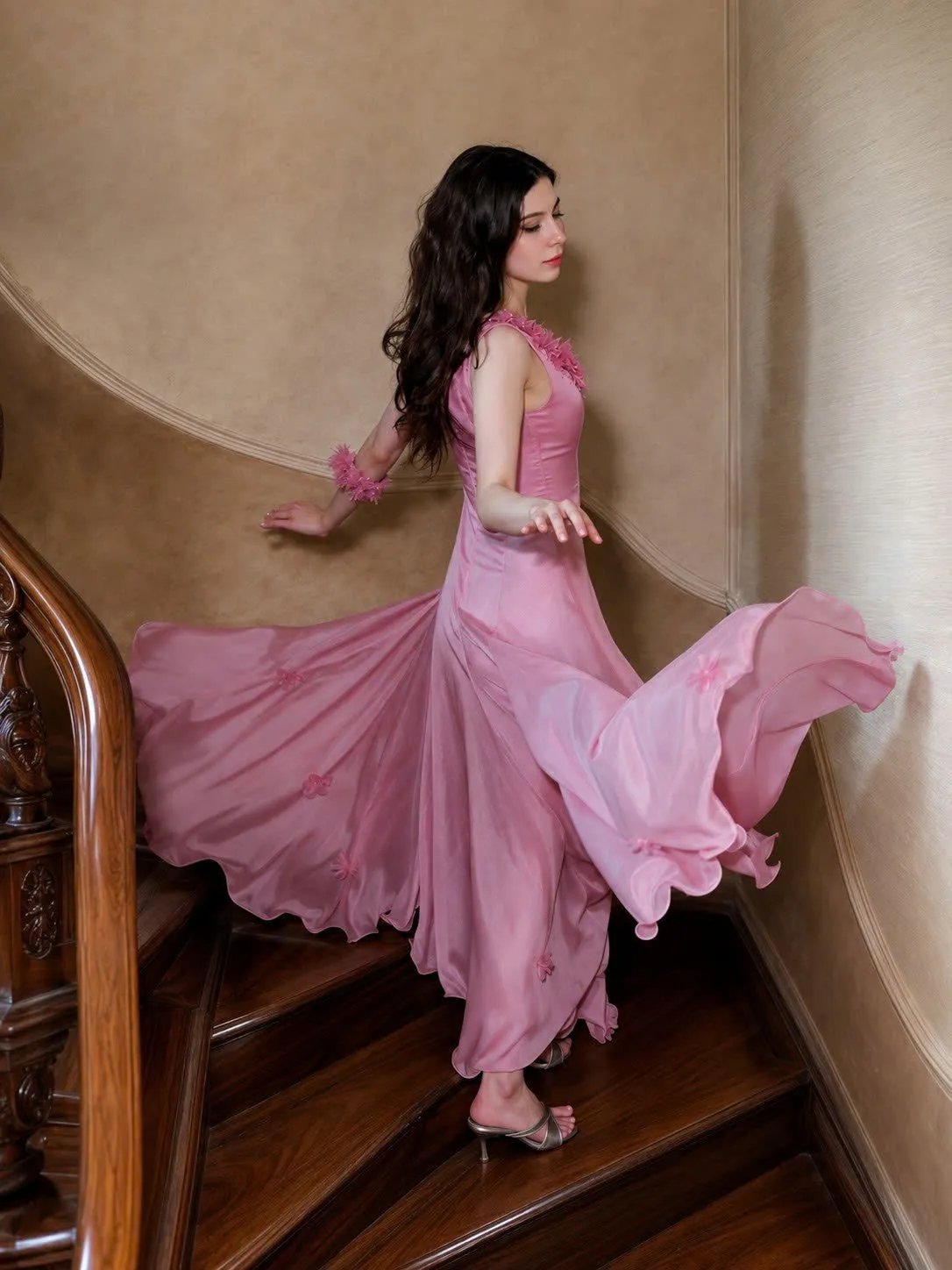 Joyce Floral Silk Maxi Dress sold by Kalisa product image thumbnail 2
