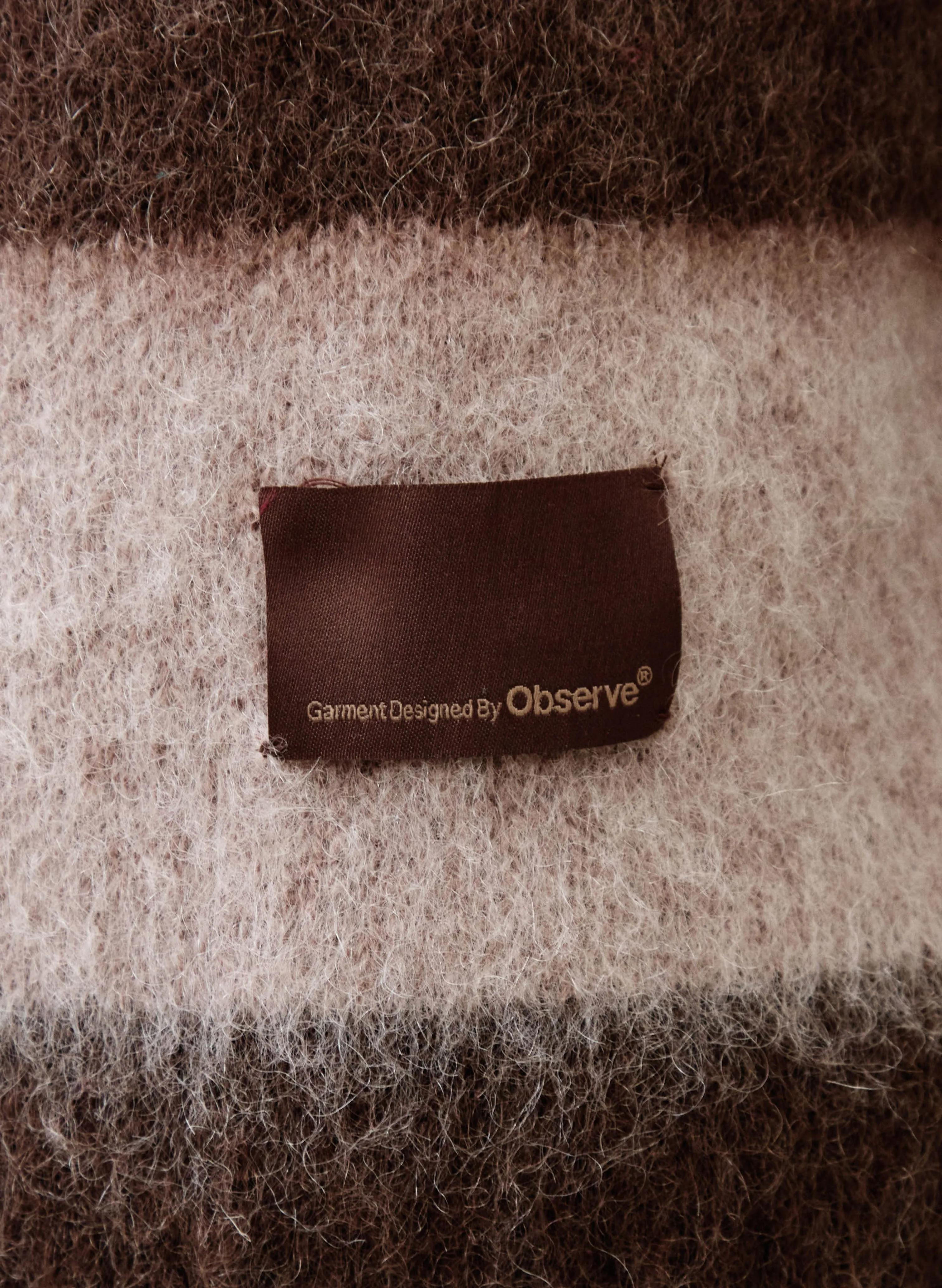 Wool Mohair Striped Knit Sweater - Mocha sold by Observe product image thumbnail 4