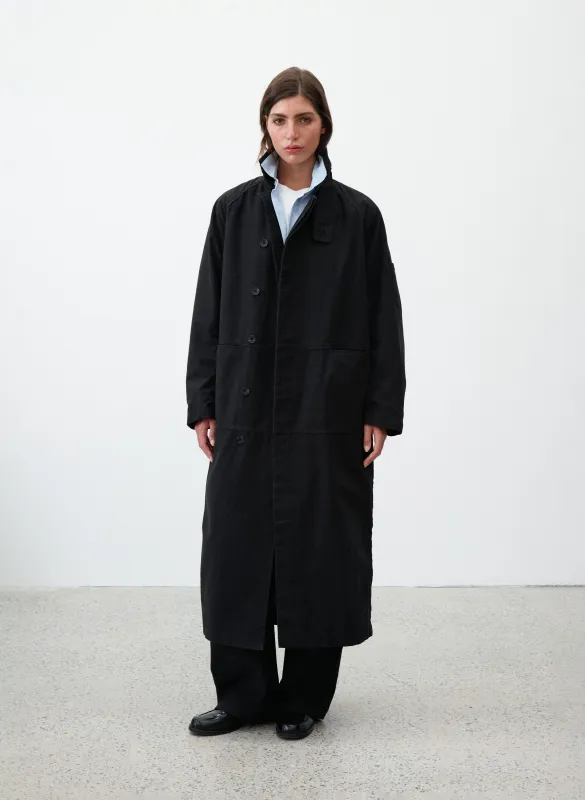 Reverse Twill Panel Trench - Black sold by Observe