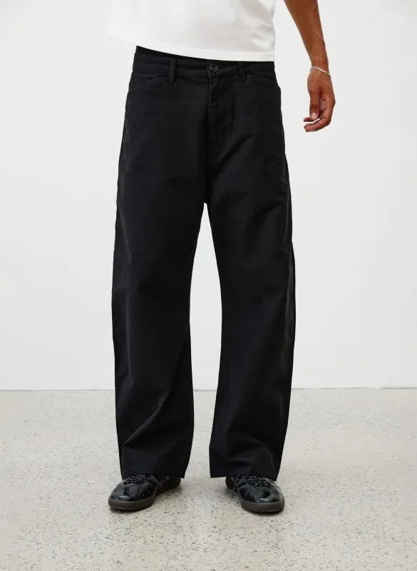 Reverse Twill Barrel Pant - Black made by Observe