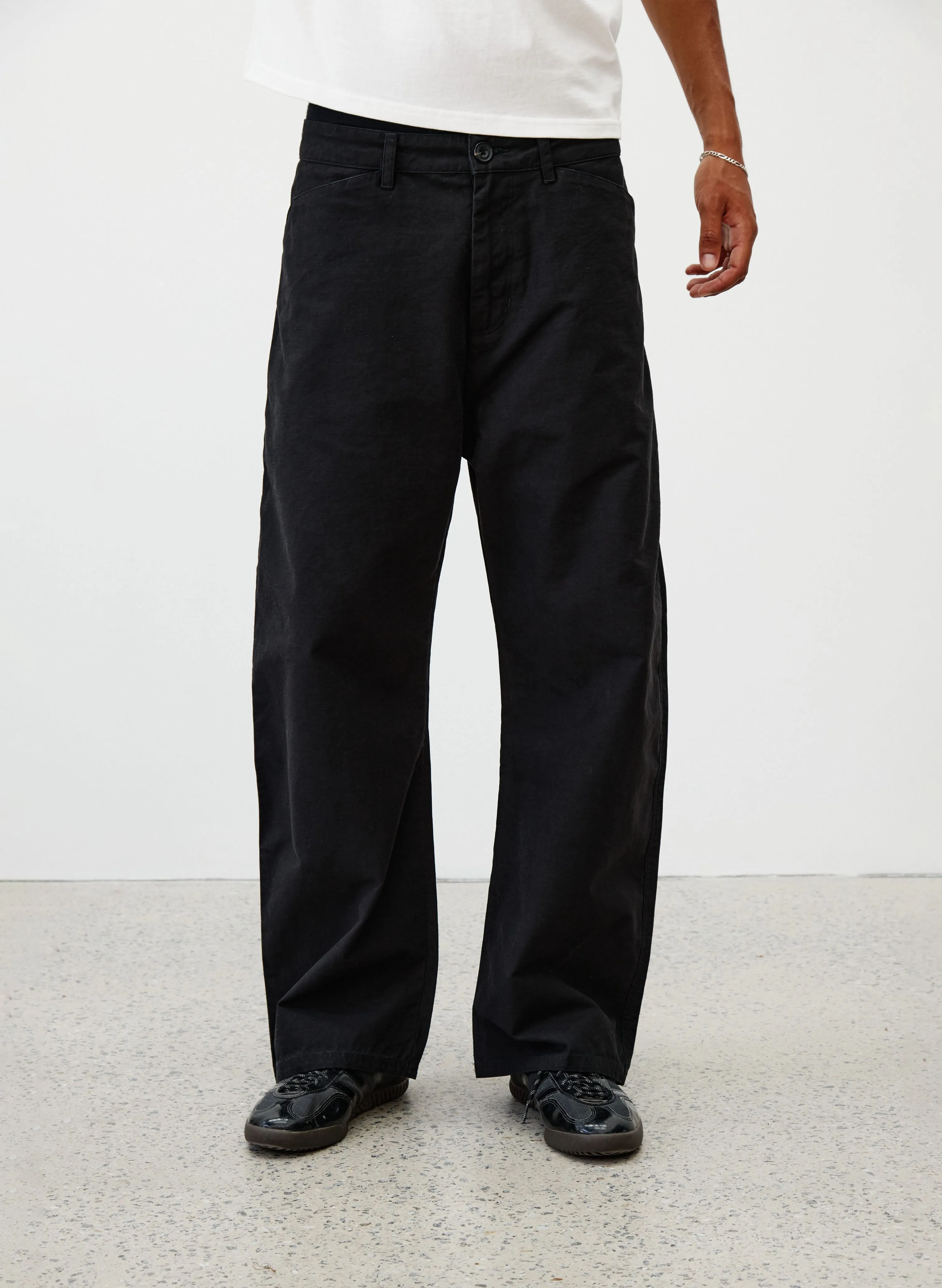 Reverse Twill Barrel Pant - Black sold by Observe