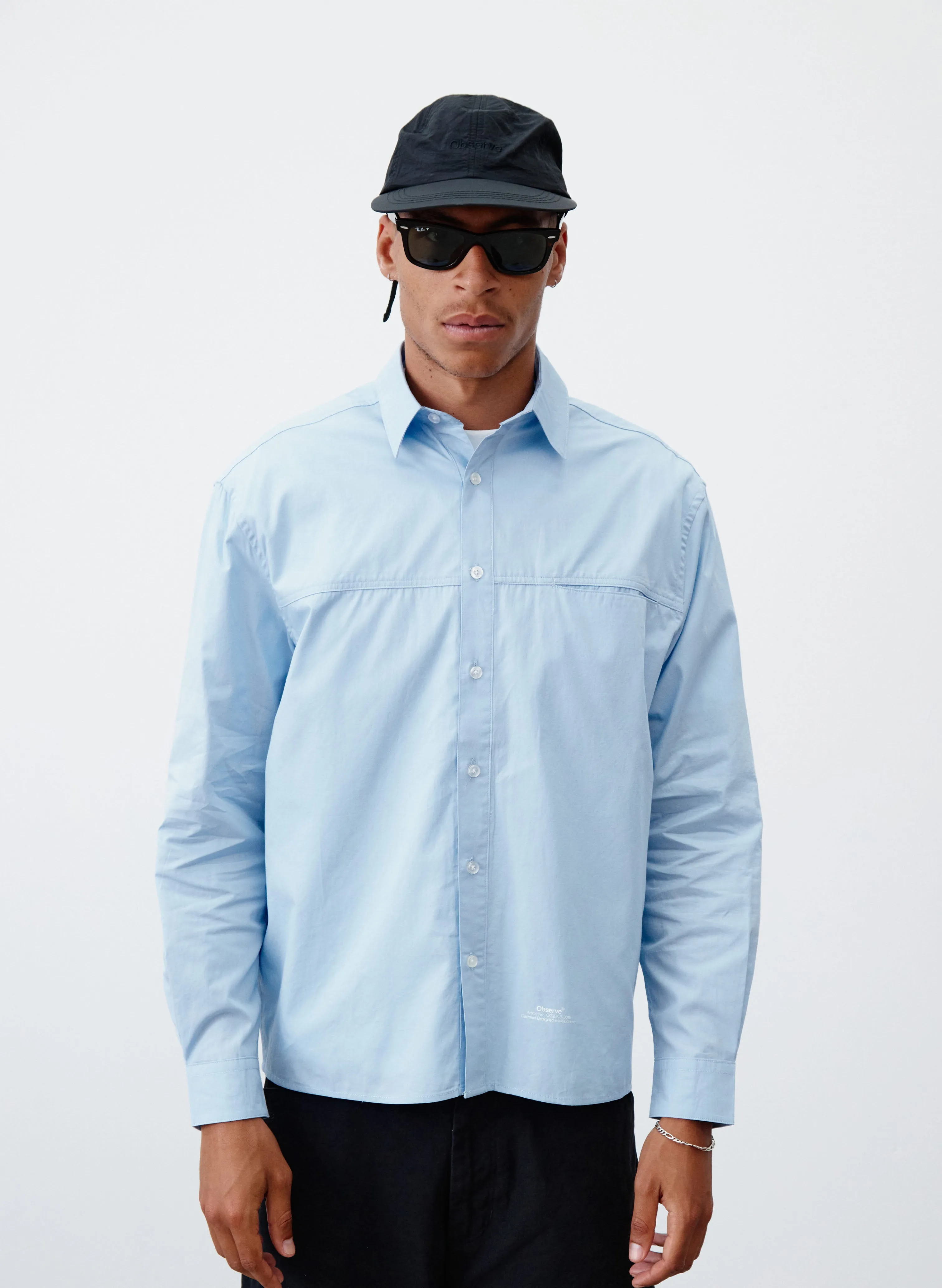 Poplin Loop Shirt - Sky sold by Observe product image thumbnail 3