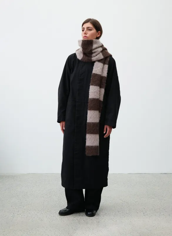 Wool Mohair Striped Scarf - Mocha sold by Observe