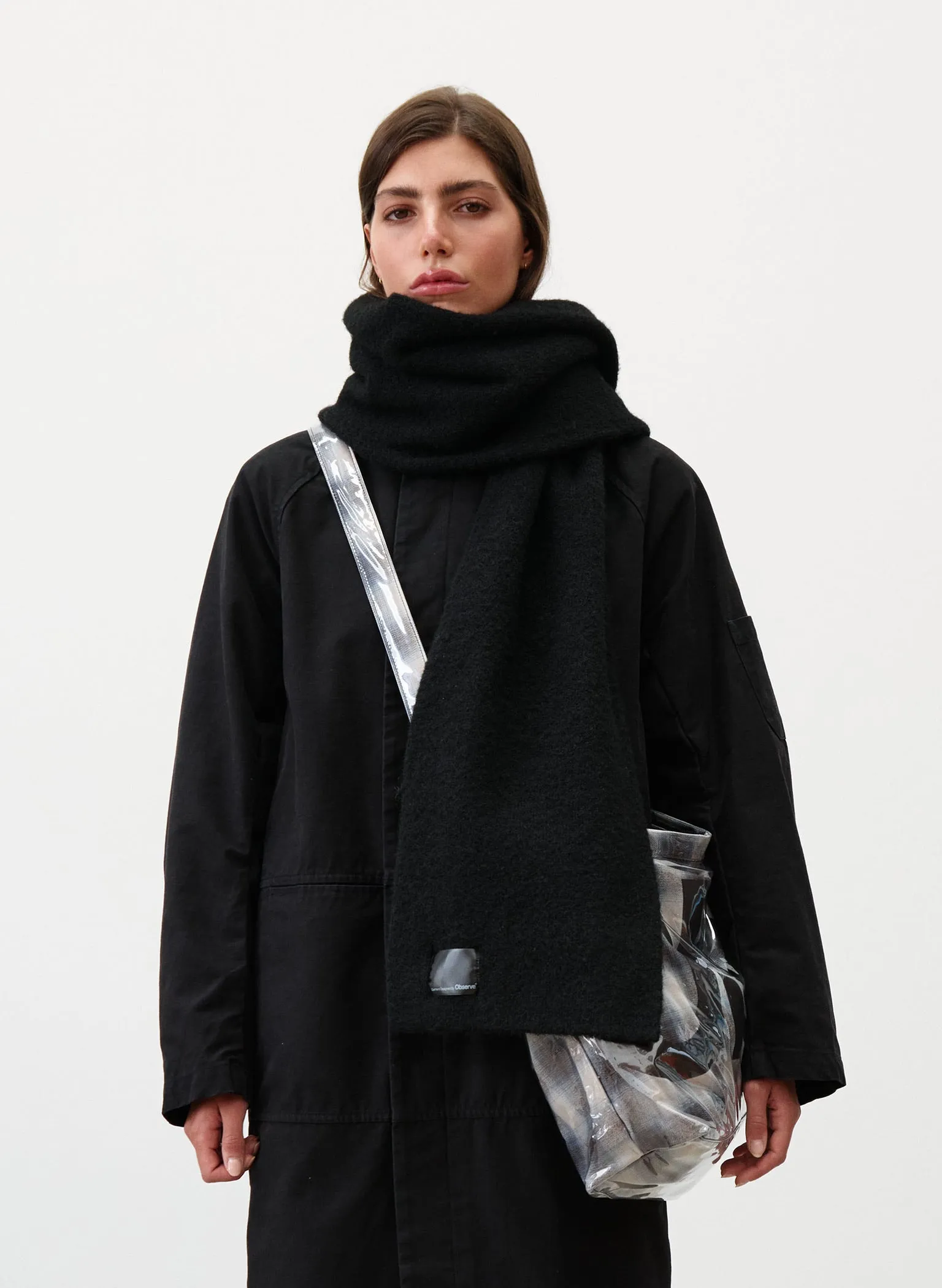 Wool Label Scarf - Black sold by Observe product image thumbnail 4