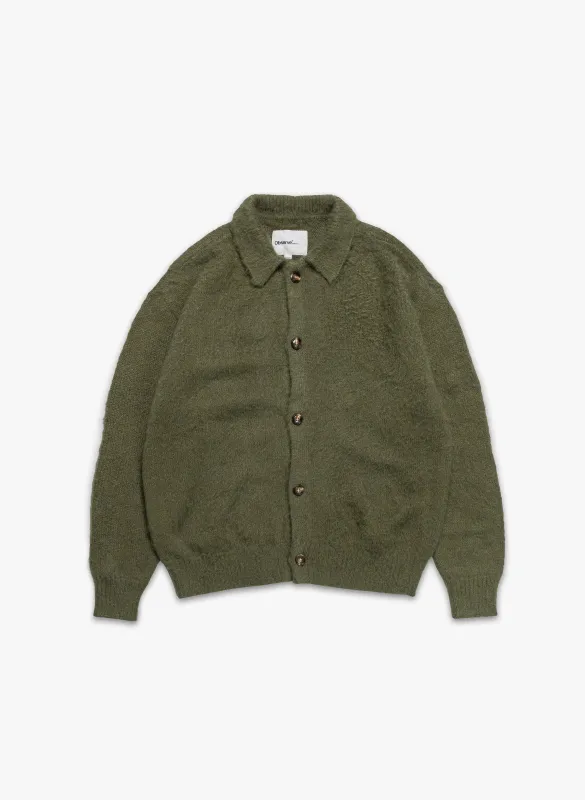 Wool/Mohair Knit Cardigan - Moss Green sold by Observe