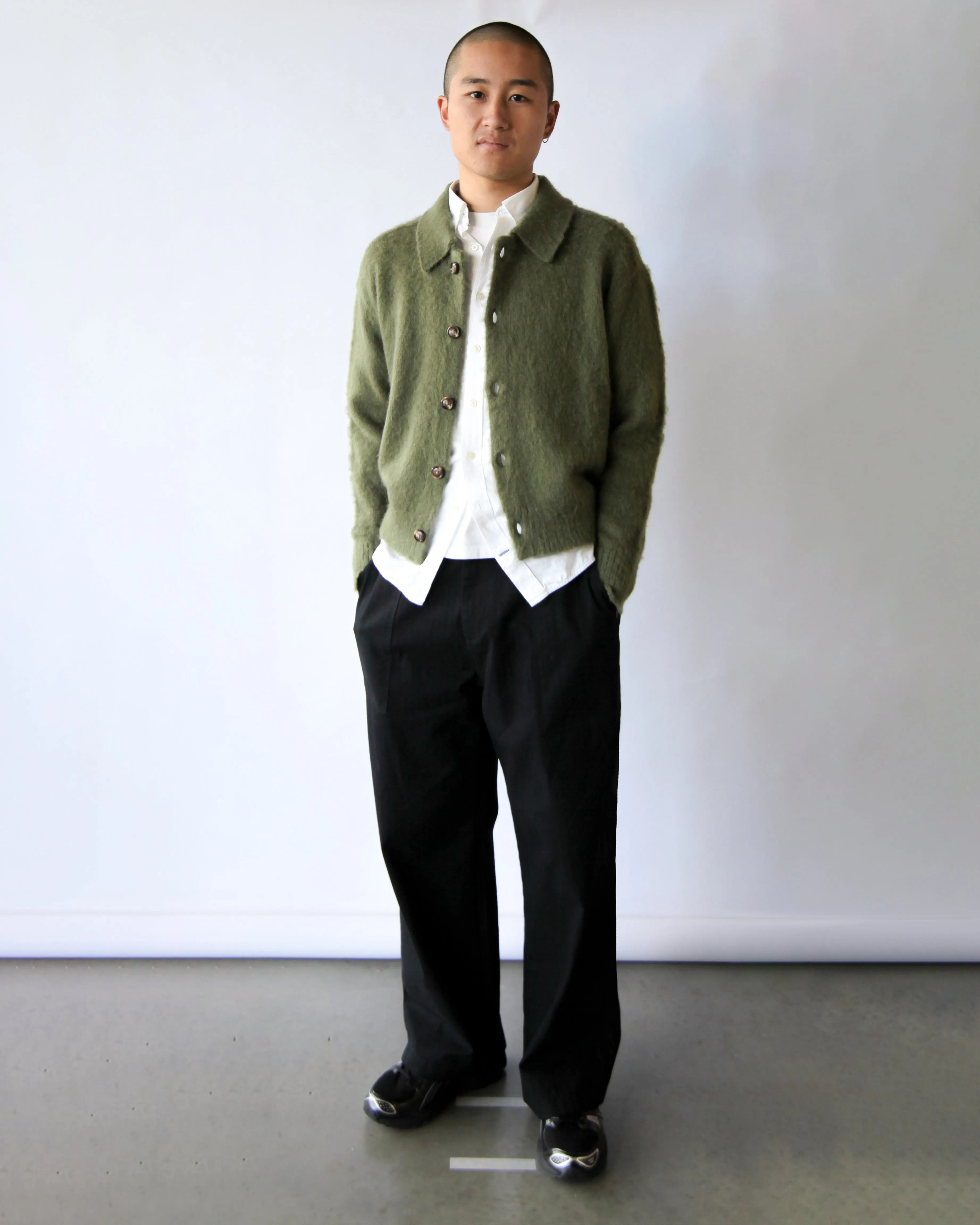 Wool/Mohair Knit Cardigan - Moss Green sold by Observe product image thumbnail 2