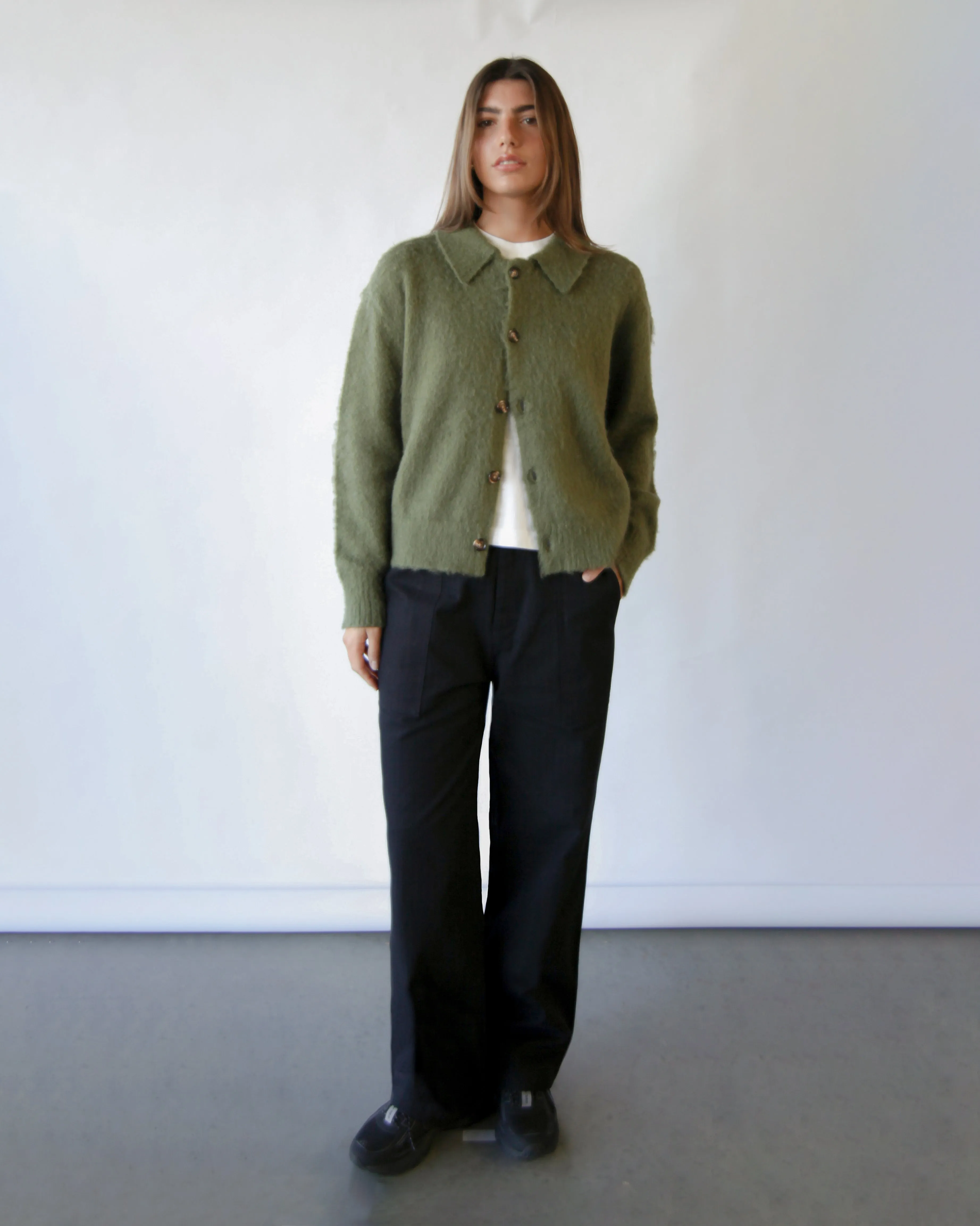 Wool/Mohair Knit Cardigan - Moss Green sold by Observe product image thumbnail 4